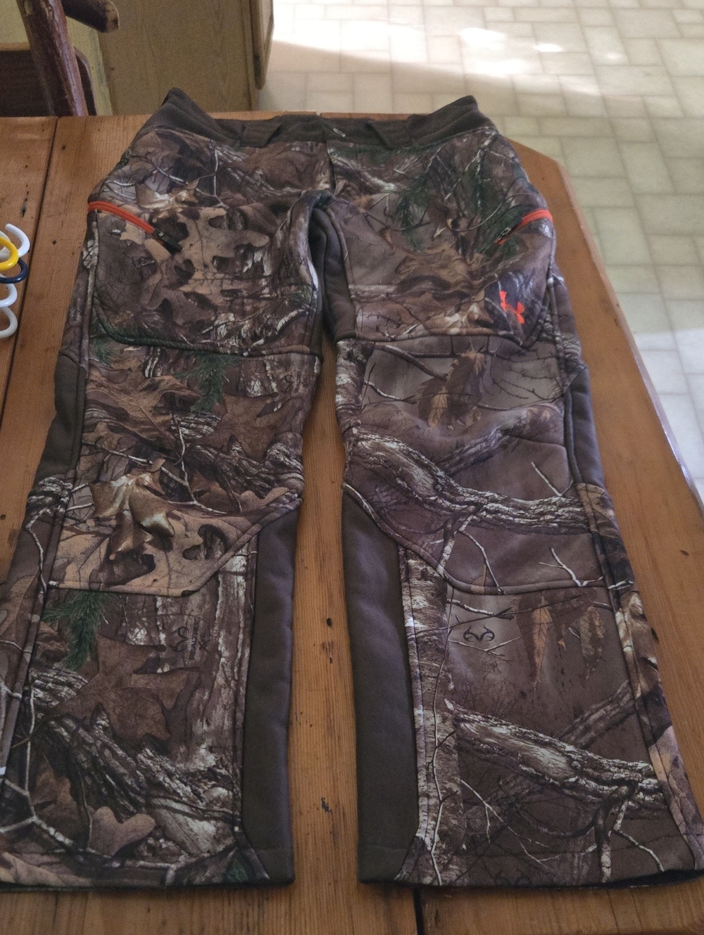 Under Armour Camo Sz Yxl Hunting Pants Scent Free Fleece Lined